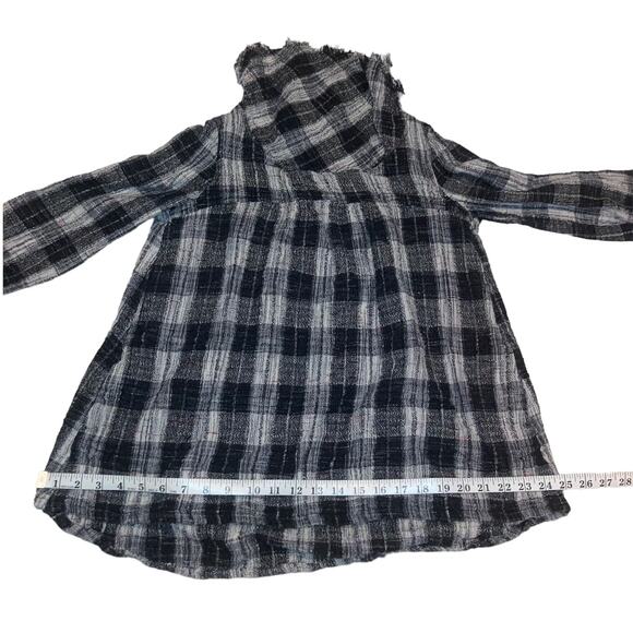 Free People Walk in the Park Plaid Burlap Cowl Pullover Tunic-XS - Picture 7 of 13